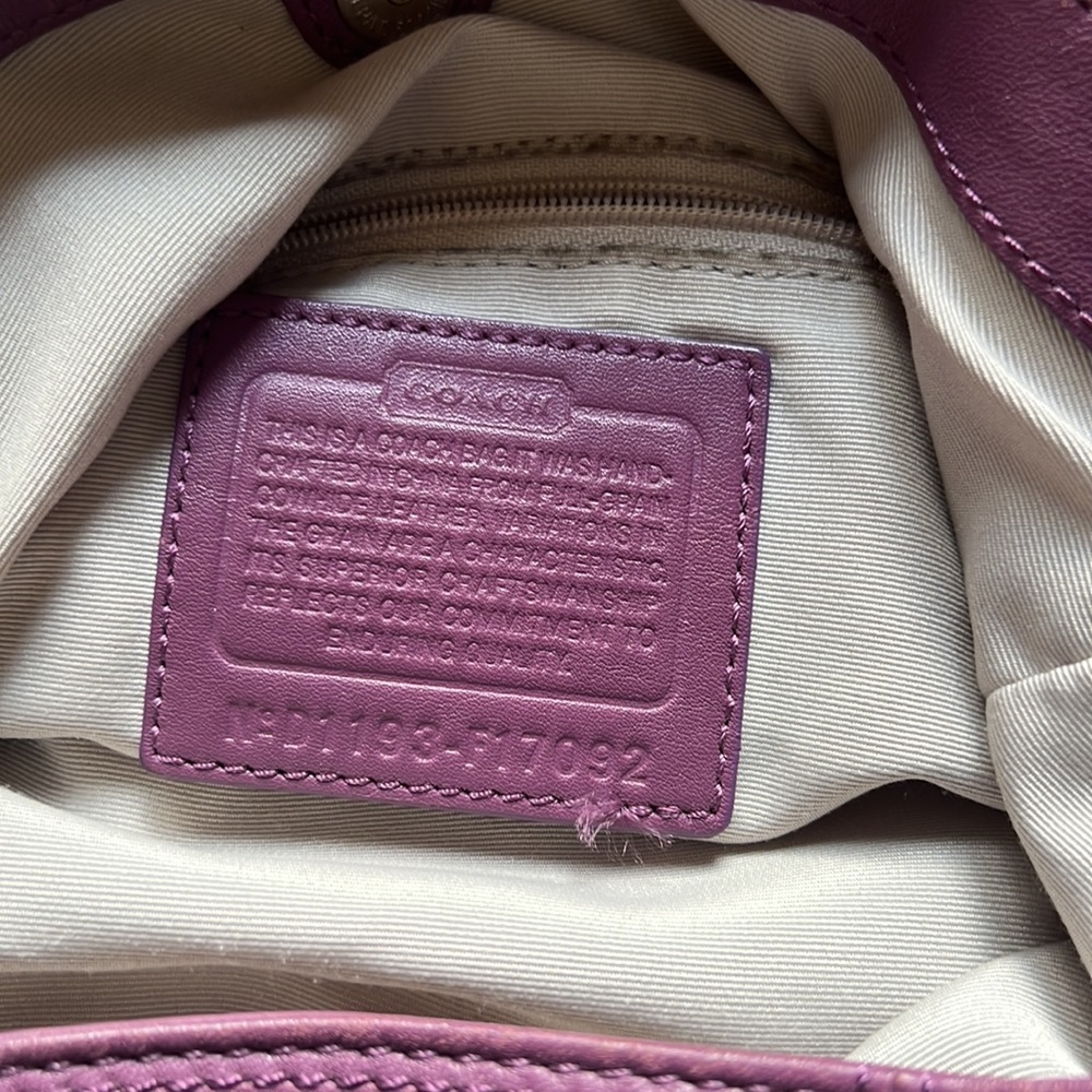 Coach Purple Leather Satchel - Picture 13 of 16